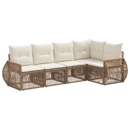 Ensemble de canapé de jardin 5 pcs Beige et blanc crème 638761638761