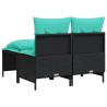 Ensemble de canapé de jardin 4 pcs avec coussins noir résine tressée 638762638762