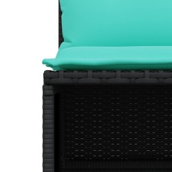 Ensemble de canapé de jardin 4 pcs avec coussins noir résine tressée 638762638762