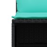 Ensemble de canapé de jardin 4 pcs avec coussins noir résine tressée 638762638762