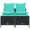 Ensemble de canapé de jardin 4 pcs avec coussins noir résine tressée 638763638763