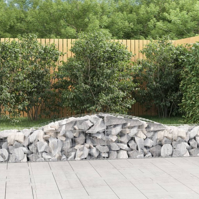 Paniers à gabions arqués 7 pcs 400x50x40/60 cm Fer galvanisé 638768638768