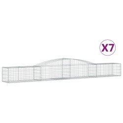 Paniers à gabions arqués 7 pcs 400x50x40/60 cm Fer galvanisé 638768638768