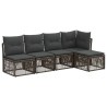 Ensemble de canapé de jardin 5 pcs Gris polyrotin 638776638776
