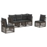 Ensemble de canapé de jardin 5 pcs Gris polyrotin 638778638778