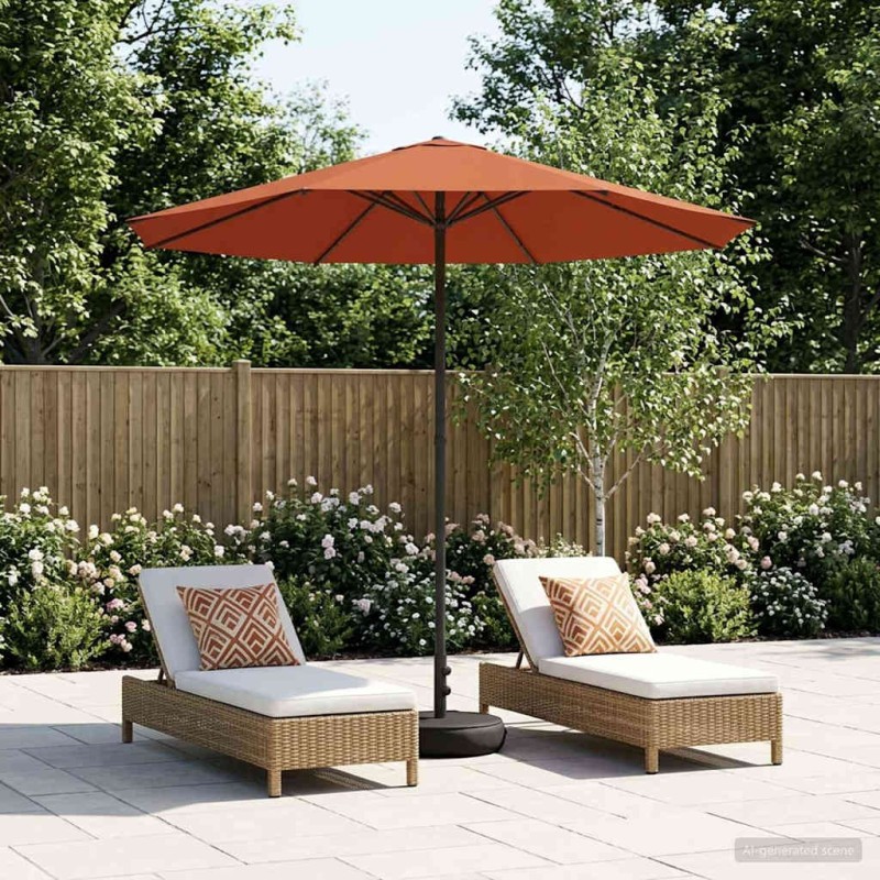 Parasol de jardin avec base 230 x 230 cm Polyester 638781638781