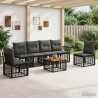 Ensemble de canapés d'extérieur 7 pcs Noir et Gris foncé 638786638786
