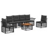 Ensemble de canapés d'extérieur 7 pcs Noir et Gris foncé 638786638786