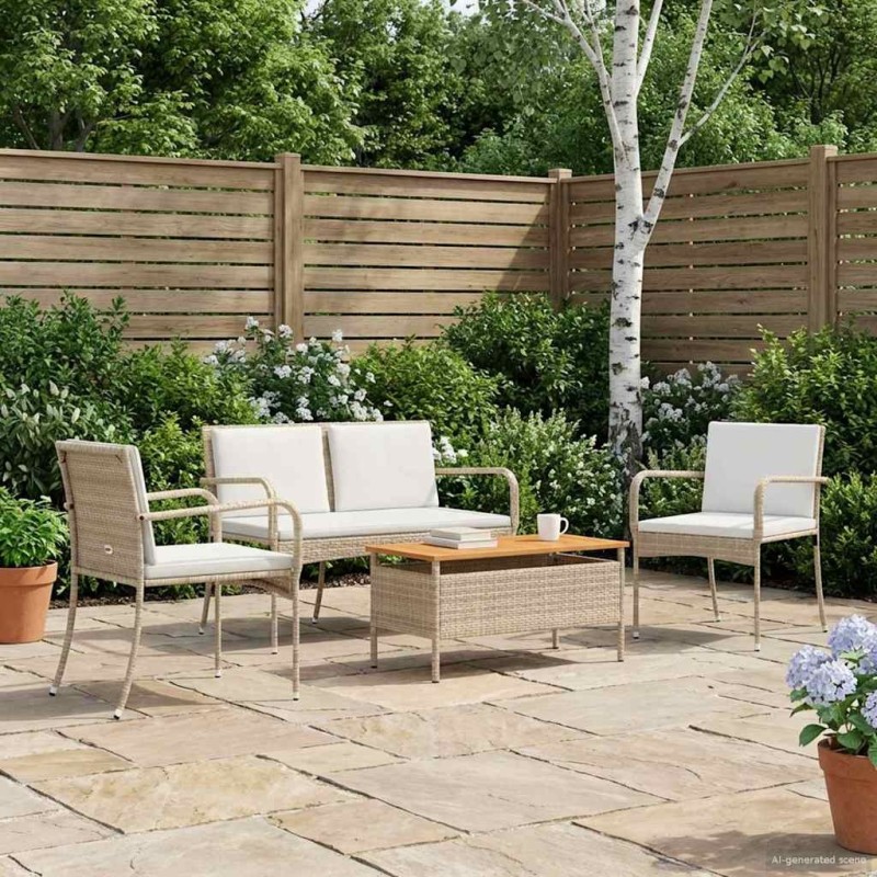 Ensemble de jardin avec coussin acier 638789638789