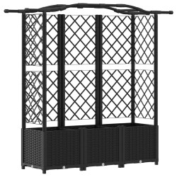 Lit Élevé avec Treillis et Toit Noir 163 x 40 x 138 cm PP 638790638790