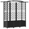 Lit Élevé avec Treillis et Toit Noir 163 x 40 x 138 cm PP 638790638790