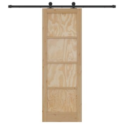 Porte coulissante Naturel et noir 73,5 x 211 cm 638795638795