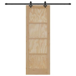 Porte coulissante Naturel et noir 73,5 x 211 cm 638801638801
