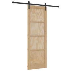 Porte coulissante Naturel et noir 73,5 x 211 cm 638804638804