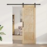 Porte coulissante Naturel et noir 73,5 x 211 cm 638804638804