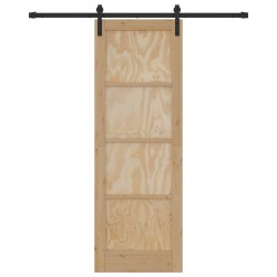 Porte coulissante Naturel et noir 73,5 x 211 cm 638804638804