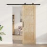 Porte coulissante Naturel et noir 73,5 x 211 cm 638805638805