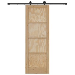 Porte coulissante Naturel et noir 73,5 x 211 cm 638805638805