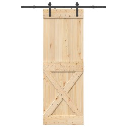Porte coulissante NARVIK Naturel et noir 80 x 210 cm (152,5 cm) 638807638807