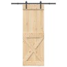 Porte coulissante NARVIK Naturel et noir 80 x 210 cm (152,5 cm) 638807638807