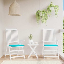 Coussins de chaise de jardin lot de 2 turquoise 50x50x4cm tissu 638809638809