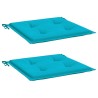 Coussins de chaise de jardin lot de 2 turquoise 50x50x4cm tissu 638809638809
