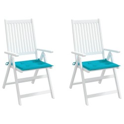 Coussins de chaise de jardin lot de 2 turquoise 50x50x4cm tissu 638809638809
