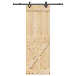 Porte coulissante NARVIK Naturel et noir 80 x 210 cm (152,5 cm) 638812638812