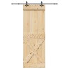 Porte coulissante NARVIK Naturel et noir 80 x 210 cm (152,5 cm) 638812638812