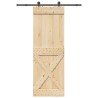 Porte coulissante NARVIK Naturel et noir 80 x 210 cm (152,5 cm) 638813638813