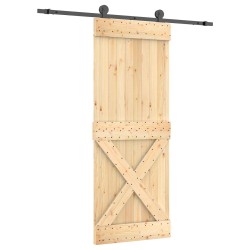 Porte coulissante Naturel et noir 80 x 210 cm 638814638814