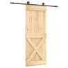 Porte coulissante Naturel et noir 80 x 210 cm 638814638814