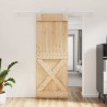 Porte coulissante Naturel et Blanc 80 x 210 cm 638817638817