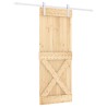 Porte coulissante Naturel et Blanc 80 x 210 cm 638817638817