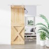 Porte coulissante Naturel et Blanc 80 x 210 cm 638818638818