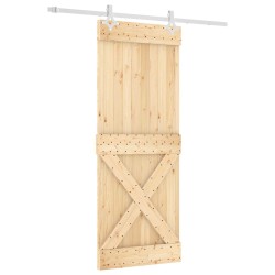 Porte coulissante Naturel et Blanc 80 x 210 cm 638818638818