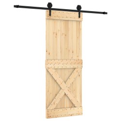 Porte coulissante Naturel et noir 80 x 210 cm 638819638819