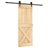 Porte coulissante Naturel et noir 80 x 210 cm 638819638819