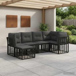 Ensemble de canapés d'extérieur Noir Polyester 638820638820