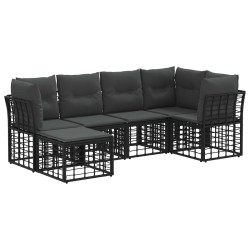 Ensemble de canapés d'extérieur Noir Polyester 638820638820