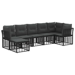 Ensemble de canapés d'extérieur Noir Polyester 638827638827