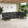 Ensemble de canapés d'extérieur 8 pcs Noir et Gris foncé 638828638828
