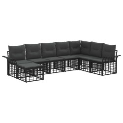 Ensemble de canapés d'extérieur 8 pcs Noir et Gris foncé 638828638828