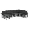 Ensemble de canapés d'extérieur 8 pcs Noir et Gris foncé 638828638828