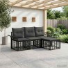 Ensemble de canapés d'extérieur 4 pcs Noir et Gris foncé 638830638830