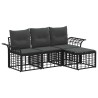 Ensemble de canapés d'extérieur 4 pcs Noir et Gris foncé 638830638830