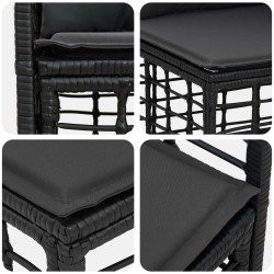 Ensemble de canapés d'extérieur 5 pcs Noir et Gris foncé 638831638831