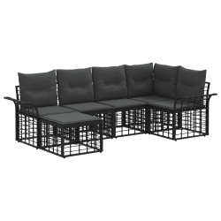 Ensemble de canapés d'extérieur 6 pcs Noir et Gris foncé 638832638832