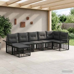 Ensemble de canapés d'extérieur 7 pcs Noir et Gris foncé 638833638833