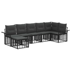 Ensemble de canapés d'extérieur 7 pcs Noir et Gris foncé 638833638833